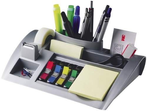 Schreibtisch Organizer Maxi silber bestückt POST-IT C-50 günstig bei office  supplies 24 kaufen